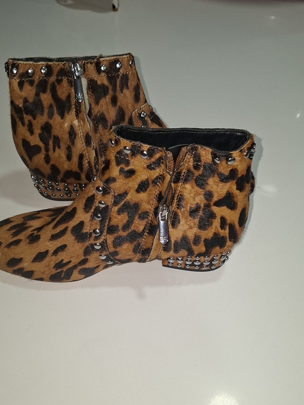 Sam EDELMAN real Calf Fur Leopard Print